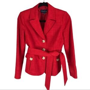 Evan Picone Blazer Lined Red Womens Size 2P